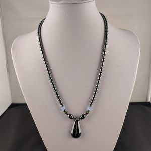 Hematite Drop Pendant Necklace